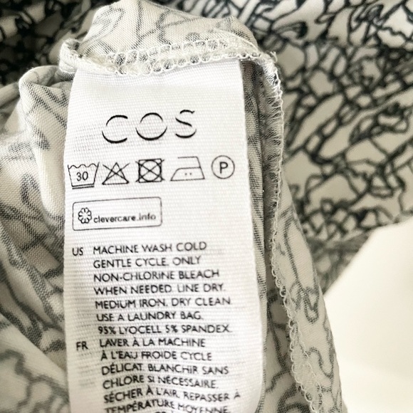 COS Printed Form-fitting Long-sleeve Top xs - Picture 6 of 7
